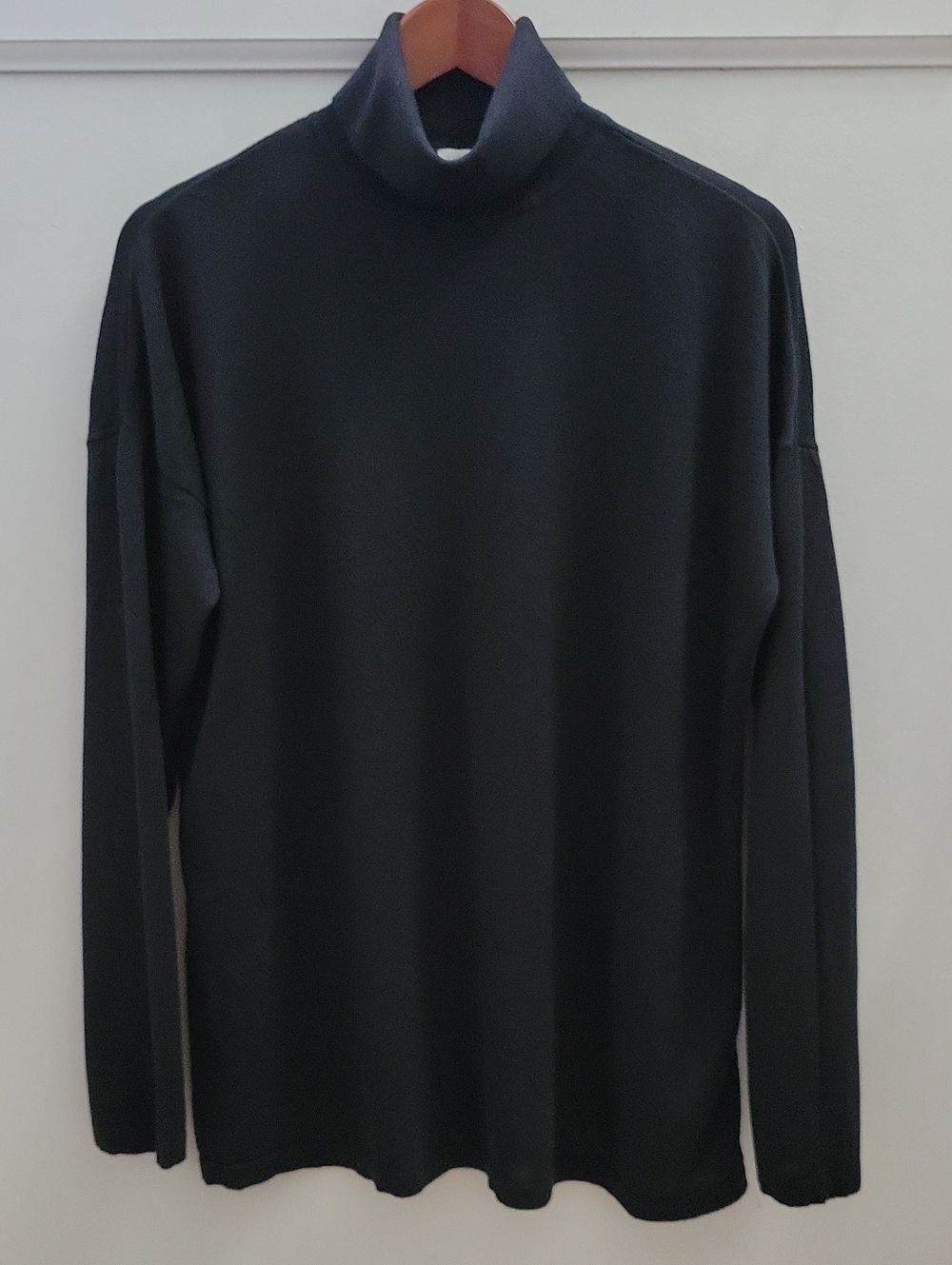 J. Jill Black Silk And Cotton Turtleneck Size Large